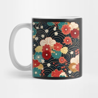 Floral circle kimono pattern Mug